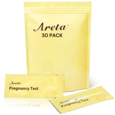 Image de Areta 30 Tests de Grossesse Précoces: HCG Urinaires, Bandelettes Sensibles 10 mIU/mL, Résultat Précis et Fiable Utilisation Facile