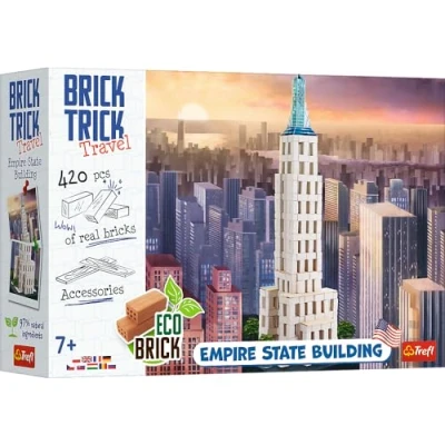 Image de Trefl Brick Trick Travel Empire State Building Build with Travel, New York City, EKO Bricks, 420 Briques, réutilisables, Ensemble créatif pour Les Enfants de 7 Ans et Plus