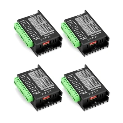 Image de QWORK® Lot de 4 pilotes moteur pas à TB6600, 4.0 A 9 V 42 V, pour 42/57/86 type 2 phases phases, imprimante 3D/CNC