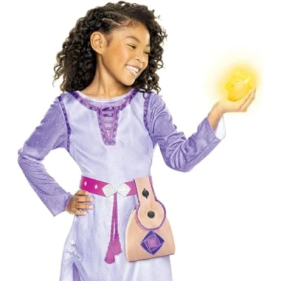 Image de Disney Wish Étoile Lumineuse Star Avec Sacoche Licence Officielle Paillettes Et Sons Activés par le Mouvements Accessoires De Jeu Interactivité Enchantée Dès 3 Ans