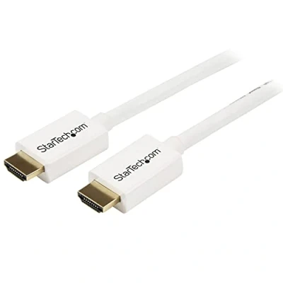 Image de StarTech.com Câble HDMI CL3 avec Ethernet 3m Ultra Mural Cordon Haut Débit 4K 30Hz UHD 10.2 Gbps Vidéo/Affichage 1.4 30AWG Blanc (HD3MM3MW)