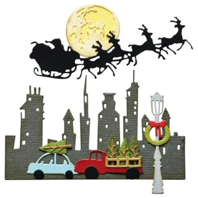 Image de Sizzix Thinlits 666718 Lot de 12 matrices découpe Motif Vault Christmas Magic par Tim Holtz