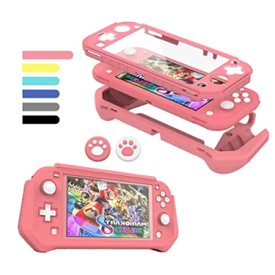 Image de FIWWAT Coque Switch Lite, Housse de Protection pour Nintendo Lite avec écran PC intégré + 2 Capuchons Le Pouce, Rose