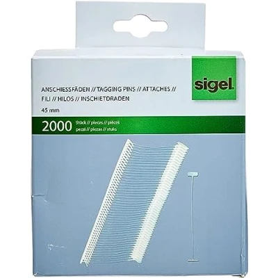 Image de SIGEL Zb321 Lot de 2000 Attaches en Nylon pour Pistolet Textile, 4,5 cm, Transparent