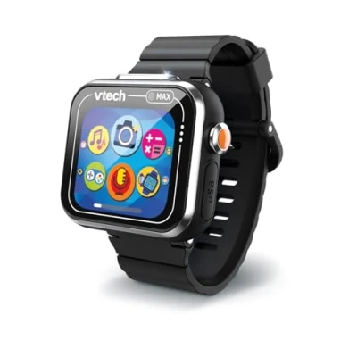 Image de VTech Kidizoom Smartwatch Max Noir, Montre Intelligente pour Enfants, Double Appareil Photo, vidéo, Jeux, écran tactile Horizontal, Version ESP, 5.4 x 22.4 1.7 cm