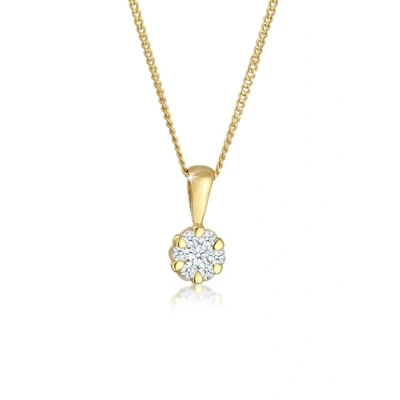 Image de Elli DIAMONDS Collier Femmes avec Pendentif Élégant Diamant (0.12 ct.) en Or Jaune 585 45