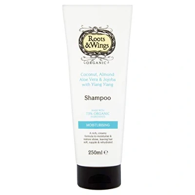 Image de Roots and Wings Shampoing hydratant biologique à la noix de coco, l&#039;aloe vera, l&#039;amande, au jojoba et l&#039;ylang ylang 250 ml