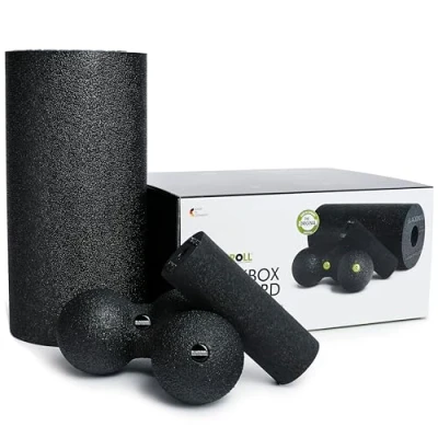 Image de BLACKROLL® BLACKBOX Set de Rouleaux pour Automassage des Fascias Inclus : STANDARD, MINI, BALL 08 et DUOBALL Accessoires massage fitness entrainement Fabriqué en Allemagne, Noir