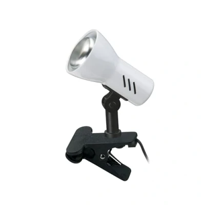 Image de BRILONER lampe de chevet, bureau, table, lecture, pince à livres, pince, orientable, interrupteur sur cordon, blanc