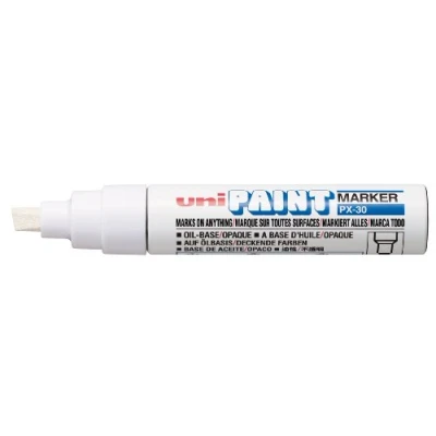 Image de Uniball PX30BL Paint Marker Marqueur peinture à huile Pointe extra large Encre pigmentation Blanc Lot de 6