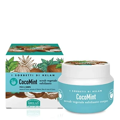 Image de Helan, I Sorbetti CocoMint Exfoliant corporel frais et végétal à l&#039;eau de coco l&#039;extrait menthe pour le corps la noix coco, beurre exfoliant, illuminant lissant, 150 ml