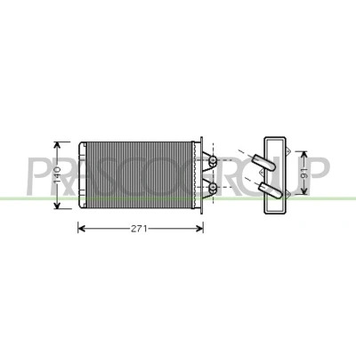 Image de PRASCO FT017H001 Radiateur De Chauffage sans tuyau FIAT: Cinquecento, Cinquecento Van / 3/5 portes