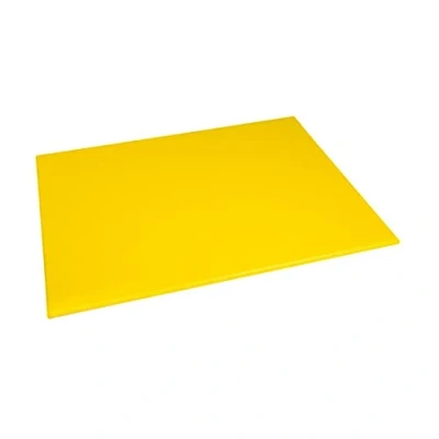 Image de Hygiplas Planche à découper haute densité, Code couleur jaune, Préparation de produits base viande cuite, Taille : 12 (H) x 600 (L) 450 mm, en PEHD, J013