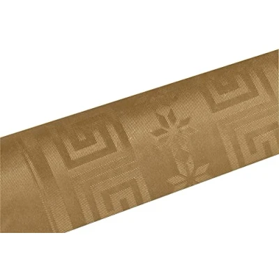 Image de Pro Nappe Réf R480657I 12 nappes jetables Papier damassé en rouleau longueur 6 m x largeur 1,20 Couleur métallisée or au motif universel chic et classique