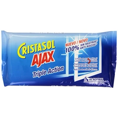 Image de Ajax Lingettes Vitres x 40 lot de 2