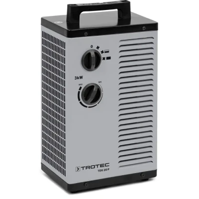 Image de TROTEC Chauffage soufflant céramique TDS 20 P, Puissance de chauffe 3 kW avec 2 niveaux et 1 position air froid, Chaleur sans condensation, produite consommation d&#039;oxygène ni fumées