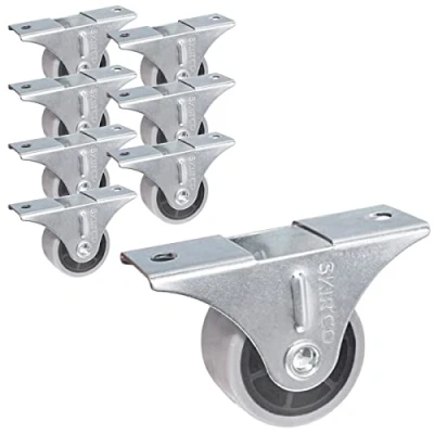Image de SKIR&#039;CO Lot de 8 petites Roulettes meuble 30 mm en caoutchouc gris fixes Non pivotantes Direction unidirectionnelle (8)