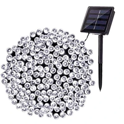 Image de BrizLabs Guirlande Solaire Extérieure, 20M 200 LED Lumineuse Noël Étanche 8 Modes Décoratives pour Jardin Patio Arbres Clôture Maison Fête Mariage (Blanc Froid)