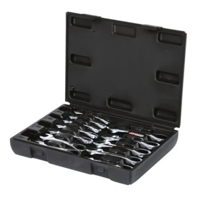 Image de KS TOOLS 503.4652 Kit de clés à fourche et polygonale cliquet 72 19, 8 Acier chrome vanadium