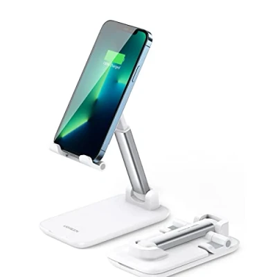 Image de UGREEN Support Téléphone Bureau Réglable Pose Portable Pliable Porte Stand Smartphone Table Compatible avec iPhone 14 Plus Pro Max 13 Mini 12 Galaxy S22 S21 Note20 Redmi Note 11 (Blanc)