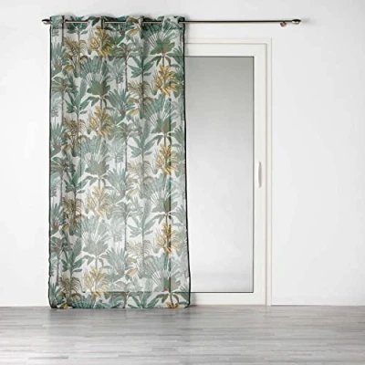 Image de douceur d&#039;intérieur, Voilage à Oeillets (140 x 240 cm) Balinesia, Effet Lin Tissé Imprimé, Sans