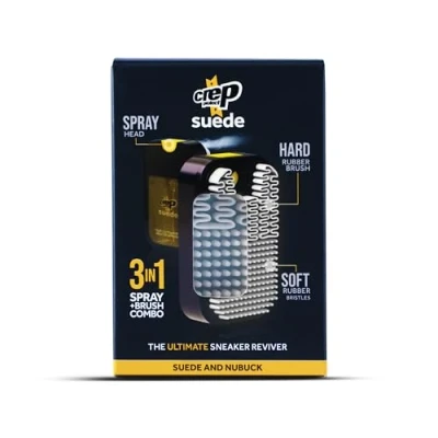 Image de Crep Protect Suede Reviver Nettoyant pour Chaussures en Suède, Conditionneur &amp; Brosse Suède Nubuck Restaure la Vitalité Texture Spray Nourrissant Fatiguées