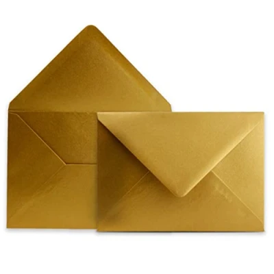 Image de Lot de 75 Enveloppes format C6 doré 11,4 x 16,2 cm avec rabat pointu 110 g/m² sans fenêtre Colours 4 you