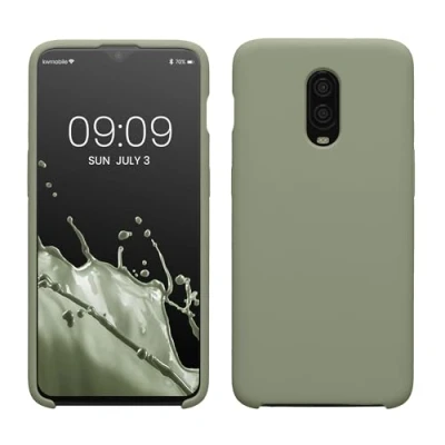 Image de kwmobile Housse Compatible avec OnePlus 6T Coque de téléphone Protection Souple en TPU Silicone Vert Gris