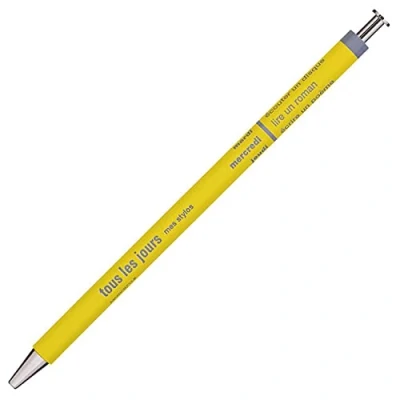 Image de MARK&#039;S Days Tous les Jours DAY BP4 YE Stylo à bille en bois et métal Jaune avec une pointe de 0,5 mm