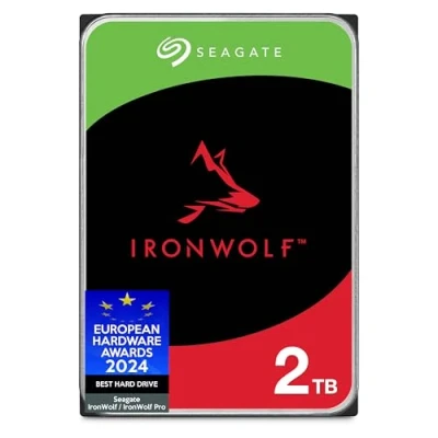 Image de Seagate IronWolf 2 to, Disque Dur Interne NAS HDD, CMR 3,5&quot; SATA 6 Gbit/s 5900 TR/Min, 256 Mo de mémoire Cache, pour Raid, Services Rescue valables 3 Ans (ST2000VNZ03)