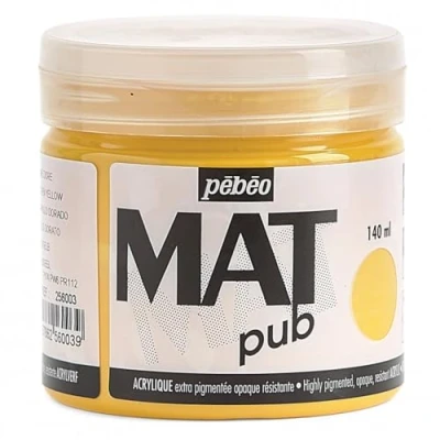 Image de Pébéo Mat Pub Peinture Acrylique Extra Fine et Mate Jaune doré 140ml