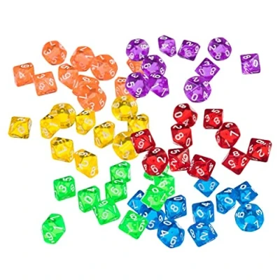 Image de Gazechimp 60pcs Dés Multicolores 10 Faces en Acryliques Dice D10 pour D&amp;D TRPG Jeux de Société Party Bar