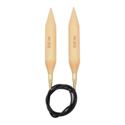 Image de KnitPro Basix Aiguilles à Tricoter circulaires Fixes, Bouleau, Multicolore, 150 cm x 30,00 mm