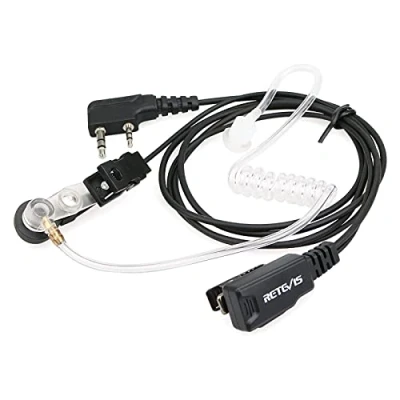 Image de Retevis Oreillette Talkie Walkie Écouteur 2 Broches Tube Acoustique Transparent Compatible avec RT27 RT24 RT22 RT5R Baofeng UV 5R BF 888S 88E Kenwood WOUXUN(1 pcs)