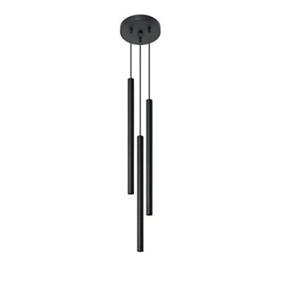 Image de SOLLUX lighting Pastelo Plafonnier 3P Design moderne Avec abat jour cylindrique en métal Ampoule G9 remplaçable 3 LED 8 W max Acier revêtu par pulvérisation Noir 20 x 90 cm