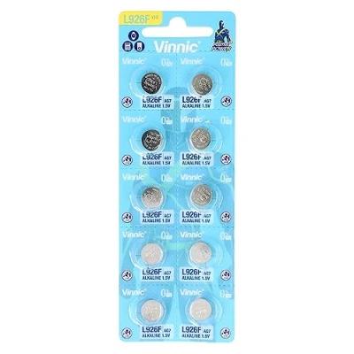 Image de VINNIC Button Cell AG7 L926F LR57 Lot de 10 Piles alcalines