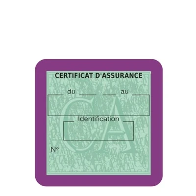 Image de HADEXIA Porte Vignette Assurance Pare Brise Voiture Neutre Étui Simple Pochette Adhésive Autocollant Sticker Mauve