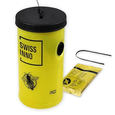 Image de SWISSINNO Piège à Guêpes incl. un appât alimentaire non toxique, réutilisable. Sans danger pour les enfants et animaux domestiques. Avec répulsif abeilles. Fabriqué en UE. X1