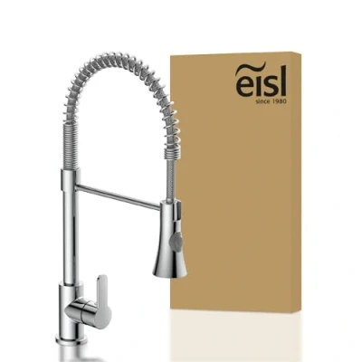Image de EISL Leon NI183ESCR LP PR A robinet de cuisine à ressort en spirale avec douchette extractible, pivotant 360, mitigeur monocommande