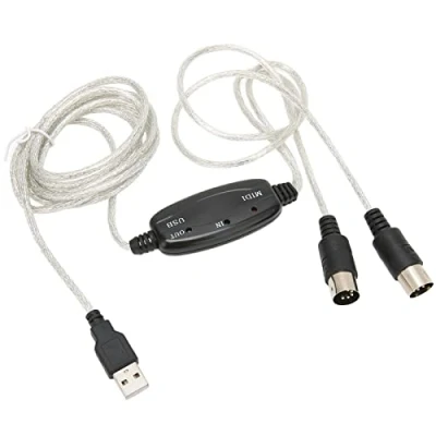 Image de Câble MIDI USB, Convertisseur D&#039;adaptateur de D&#039;entrée Sortie vers Connectez Le Clavier Piano au PC, Ordinateur, Synthétiseur, pour Windows, Mac OS, 2 M/6,5 Pieds