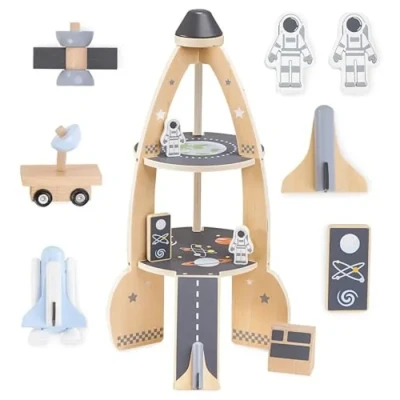Image de mamabrum fusée Spatiale en Bois pour Enfants à partir de 3 Ans, Grande Jouet avec Accessoires, modèle XXL, Jouets spatiaux garçons et Filles