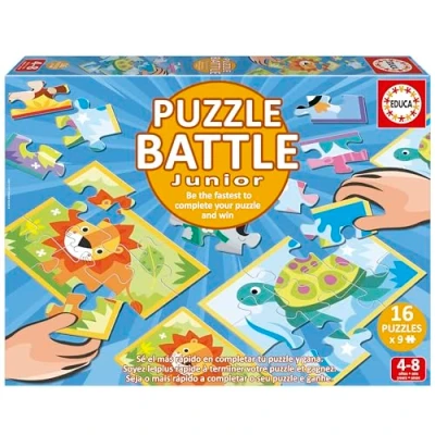 Image de Educa Puzzle Animaux de Combat. Une véritable Bataille pièces Soyez Le Premier à Terminer Votre pour Devenir Gagnant. A partir 4 Ans (20116)
