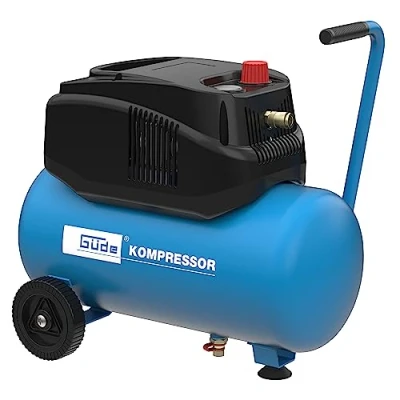 Image de Güde Compresseur 190/08/24 sans huile (pression max. 8 bar, chaudière 24 l, 1200 W, puissance d&#039;aspiration 190 l/min, réducteur de pression, manomètre, vis vidange condensat, raccord d&#039;air