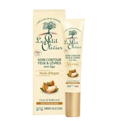 Image de LE PETIT OLIVIER Soin Contour Des Yeux &amp; Lèvres Anti Âge Huile d&#039;Argan Lisse Raffermit Tous Types De Peaux 98% D&#039;Origine Naturelle Sans Silicone Fabriqué en France 15 ml