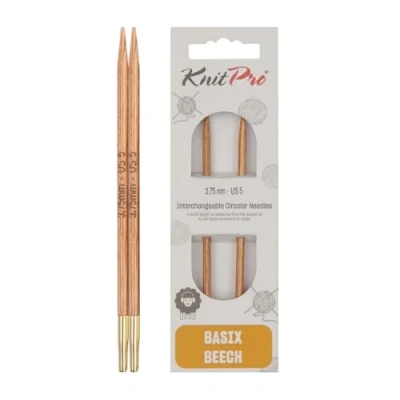 Image de KnitPro Basix Aiguilles à Tricoter circulaires interchangeables, Bouleau, Multicolore, 11.6 cm x 3,75 mm