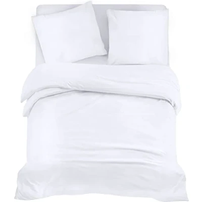 Image de Utopia Bedding Housse de Couette 200x200cm, Drap 140x200cm et Taies d&#039;oreiller 80x80cm Microfibre brossée Polyester Douce (Blanc)