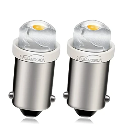 Image de Ruiandsion 2pcs BA9S Ampoules LED 0.5W AC 6V Jaune COB 1SMD Lumières intérieures de dôme, non polarité