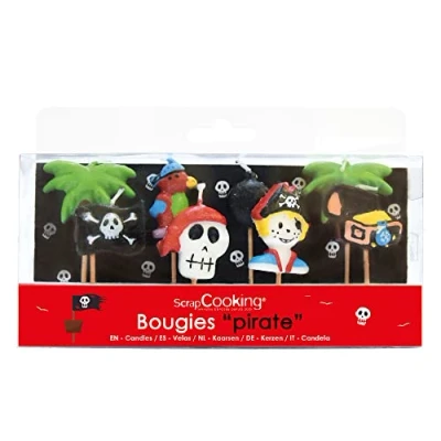 Image de SCRAP COOKING Scrapcooking 5000 Pirates Set de 8 Bougies Paraffine Multicolore 10,5 x 10 2 cm