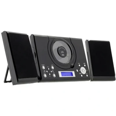 Image de Roxx MC 201 Chaîne stéréo AUX, CD, FM, avec télécommande, caisson denceinte, fonction réveil noir