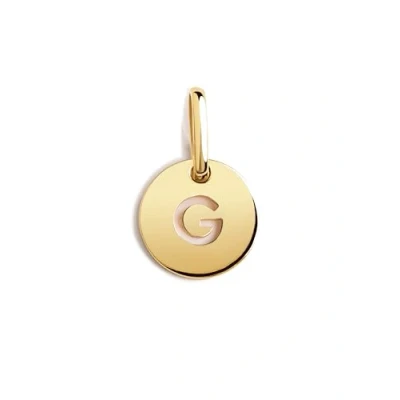 Image de SINGULARU Mini Medallion Letter or Pendentif Initiale en argent Sterling 925 avec finition plaqué 18 K Lettres A Z Charm Combinable Collier Bijoux pour Femme Lettre G
